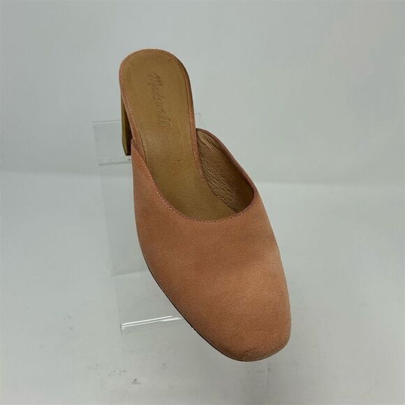 Madewell Miya Women's Pink Suede Block Heel Slip On Mules Size 8 Casual Spring - Picture 2 of 12